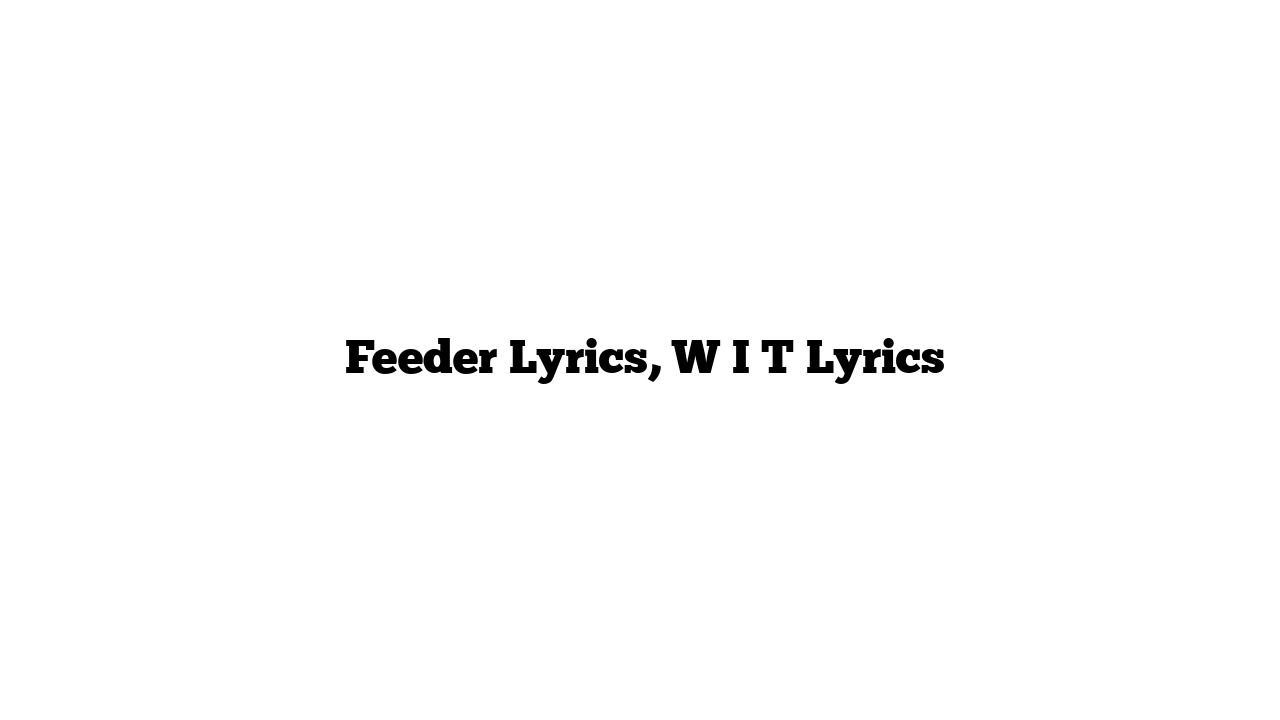  Feeder Lyrics, W I T Lyrics